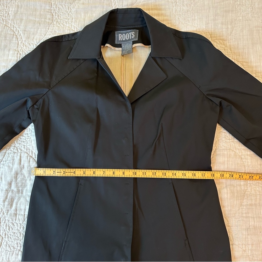 Roots Modern Black Trench / lightweight jacket / rain coat- women’s M - Picture 5 of 9